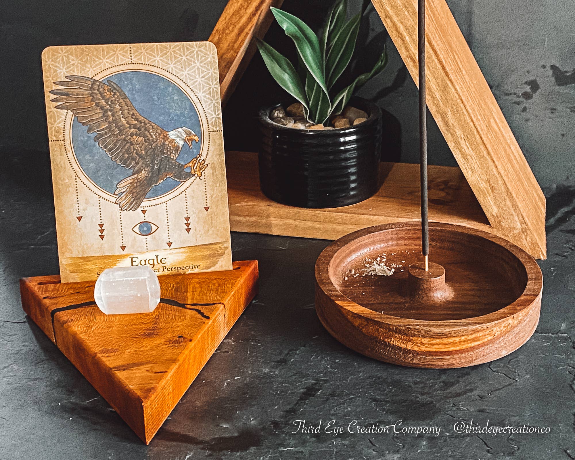 Hardwood Incense Burner, Incense Stick Holder, Ash Catcher