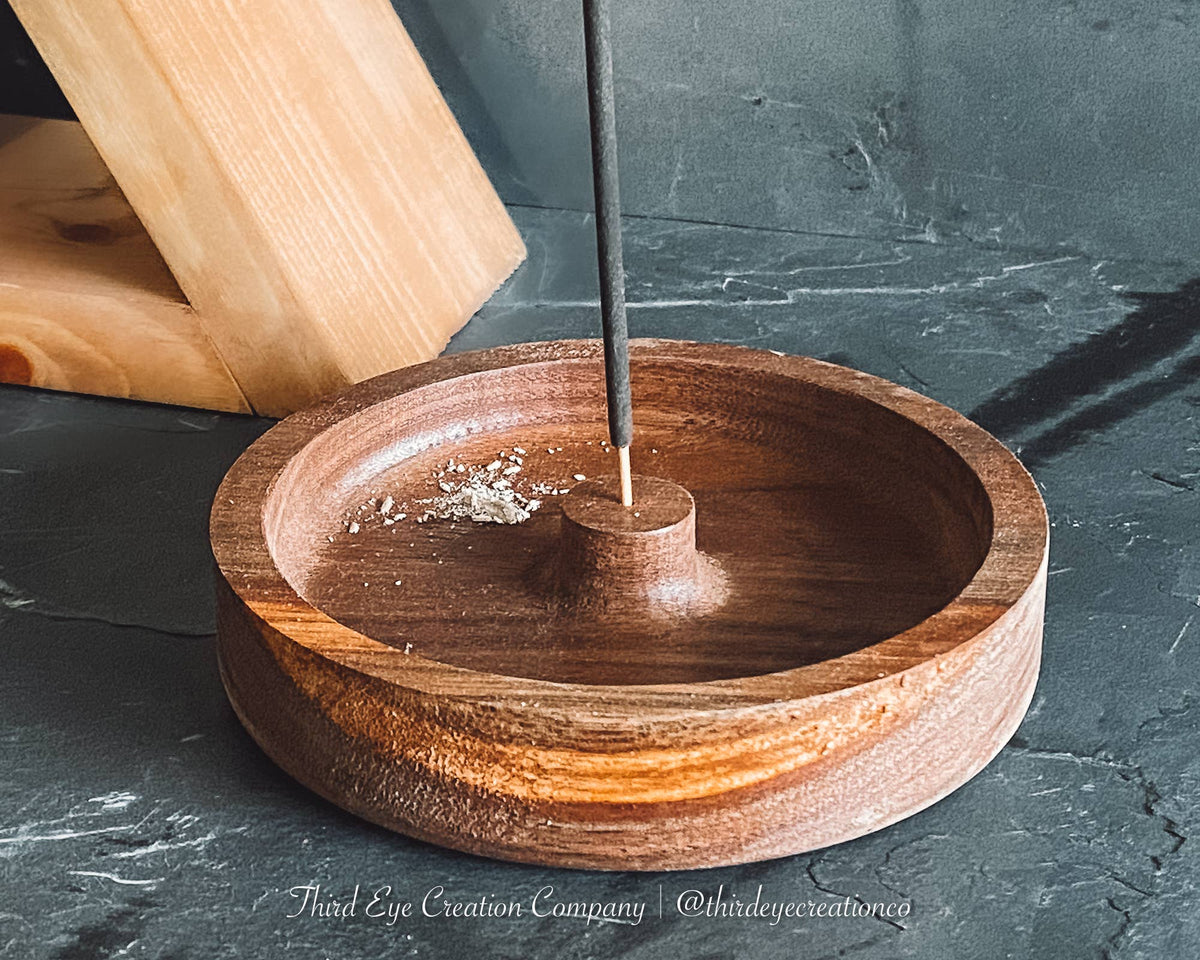 Hardwood Incense Burner, Incense Stick Holder, Ash Catcher