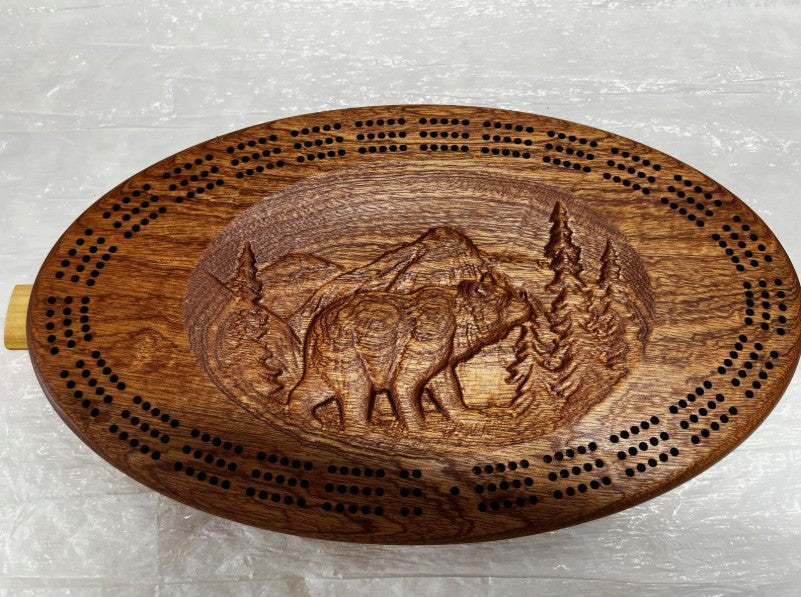 Carved Alaskan Cribbage Boards