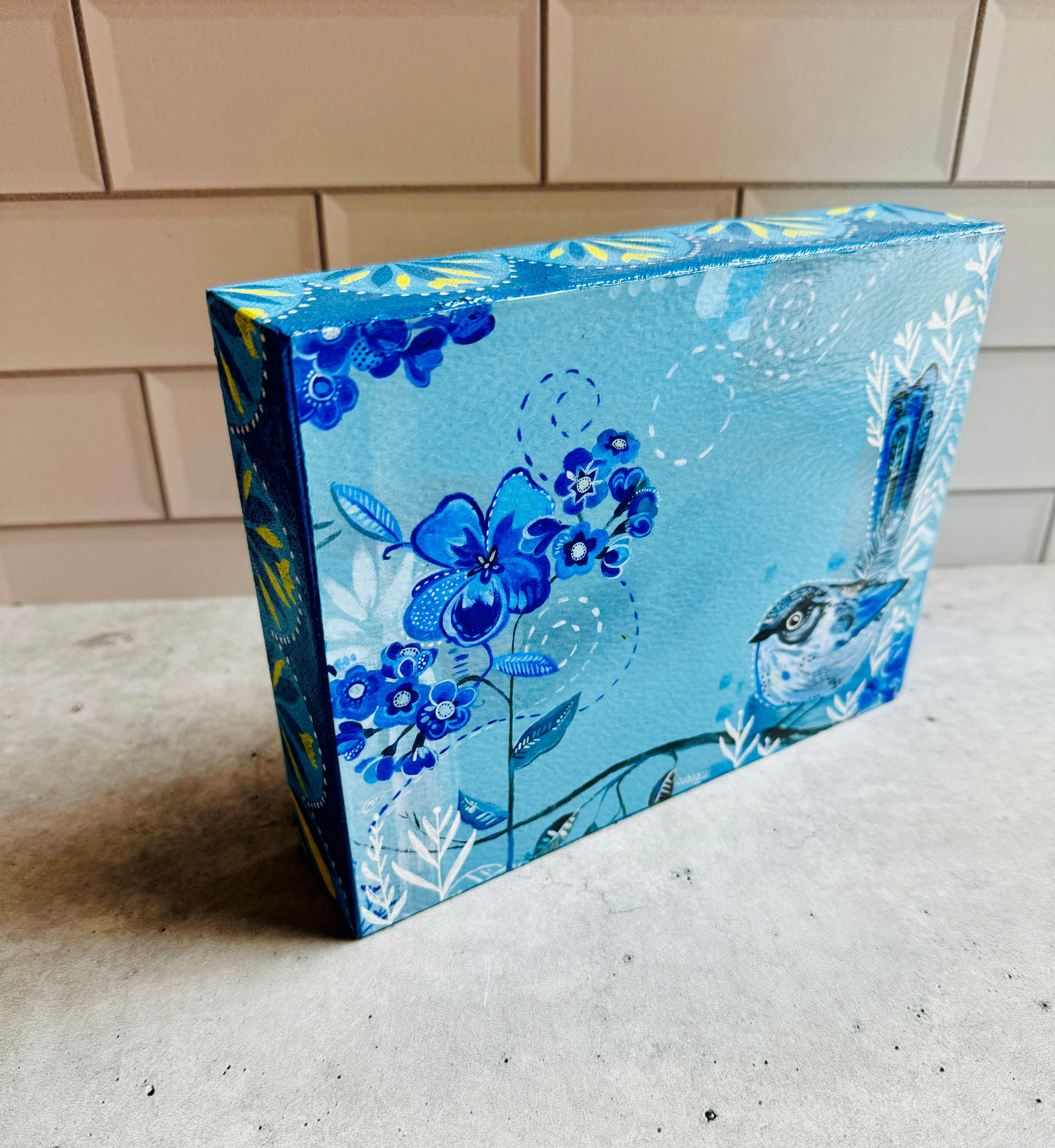 Hand Embellished Wood Block Prints