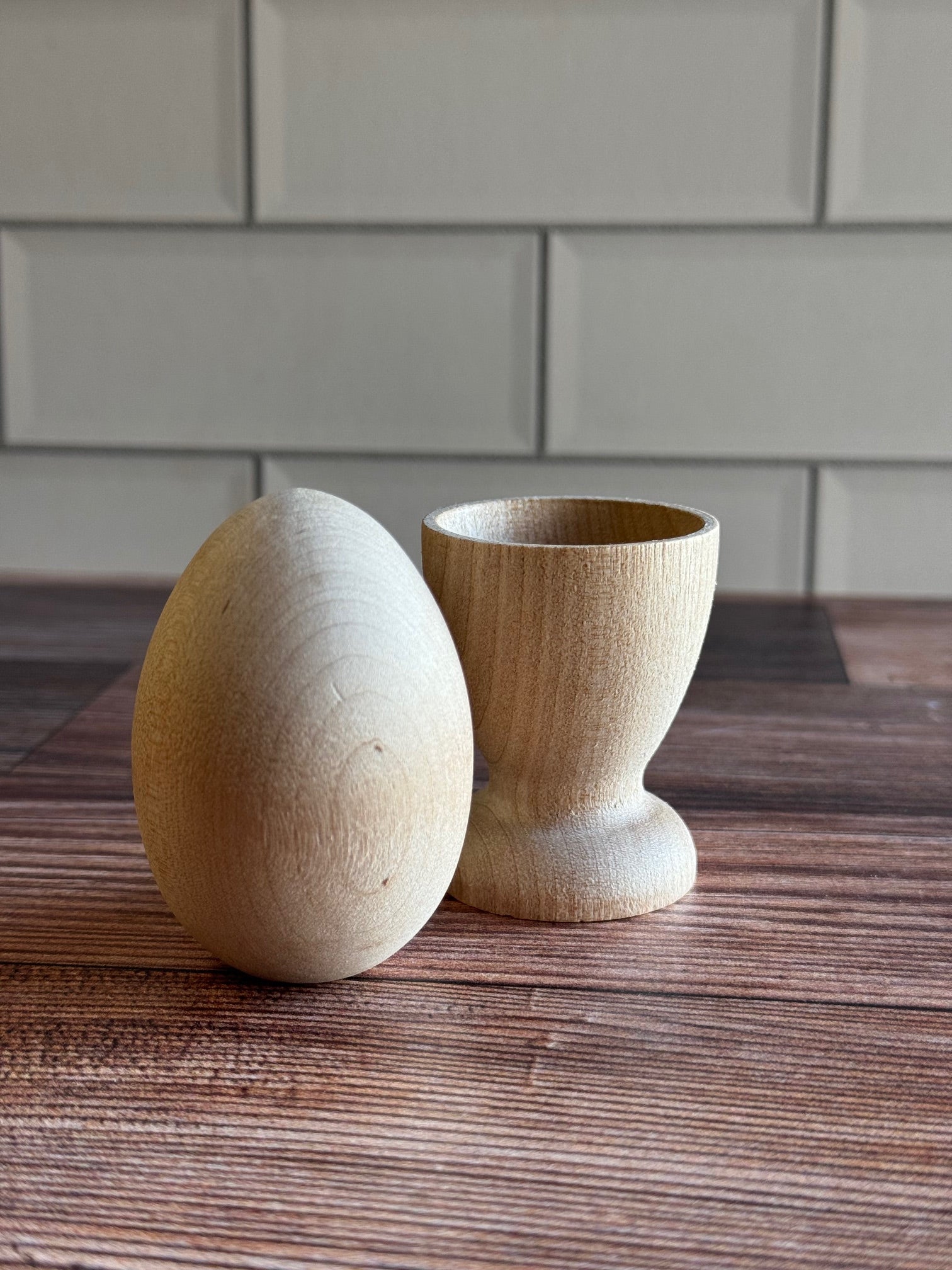 Wooden Egg with Cup