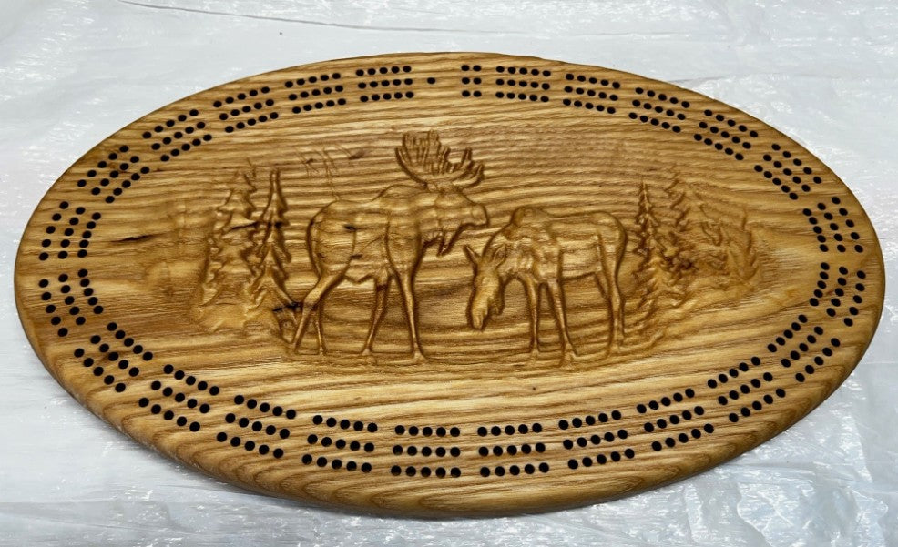 Carved Alaskan Cribbage Boards