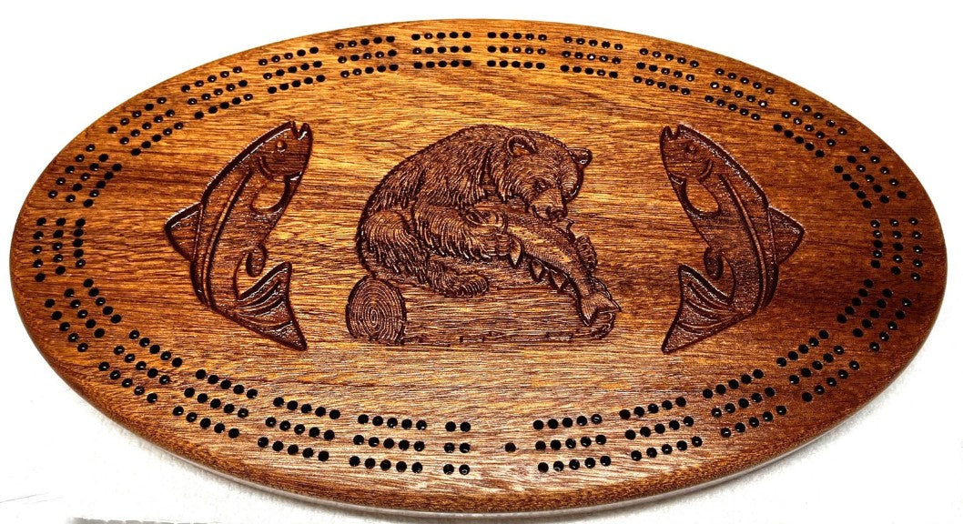 Carved Alaskan Cribbage Boards
