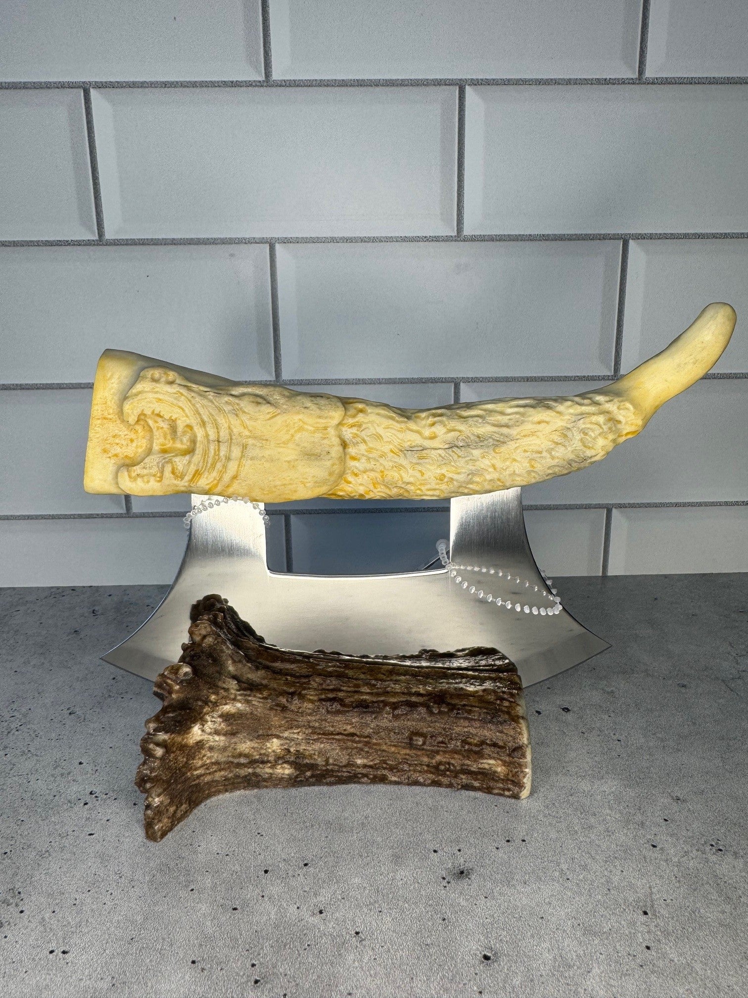 Carved Antler Ulu