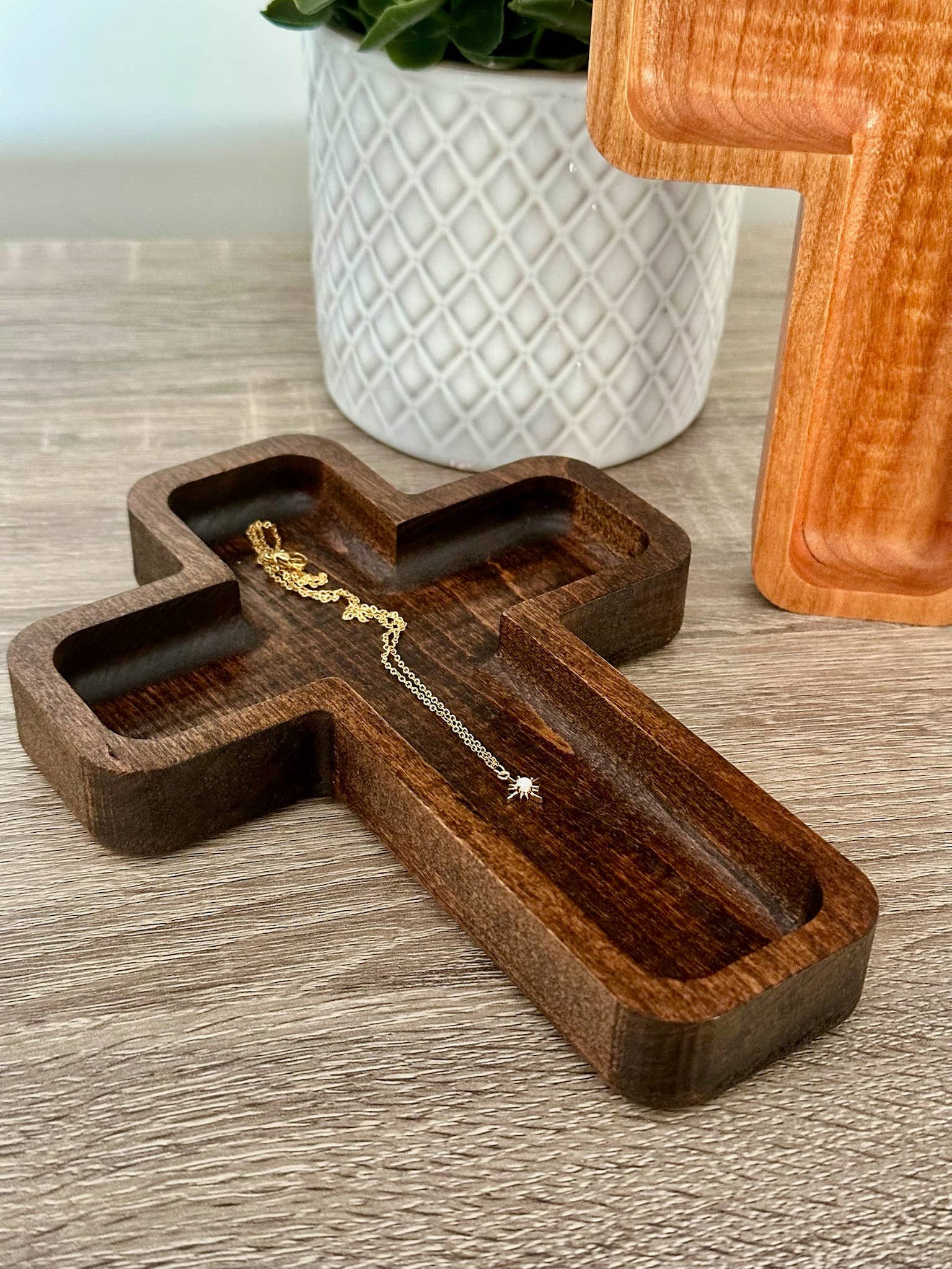 Cross Tray, Rosary Holder, Faith Decor