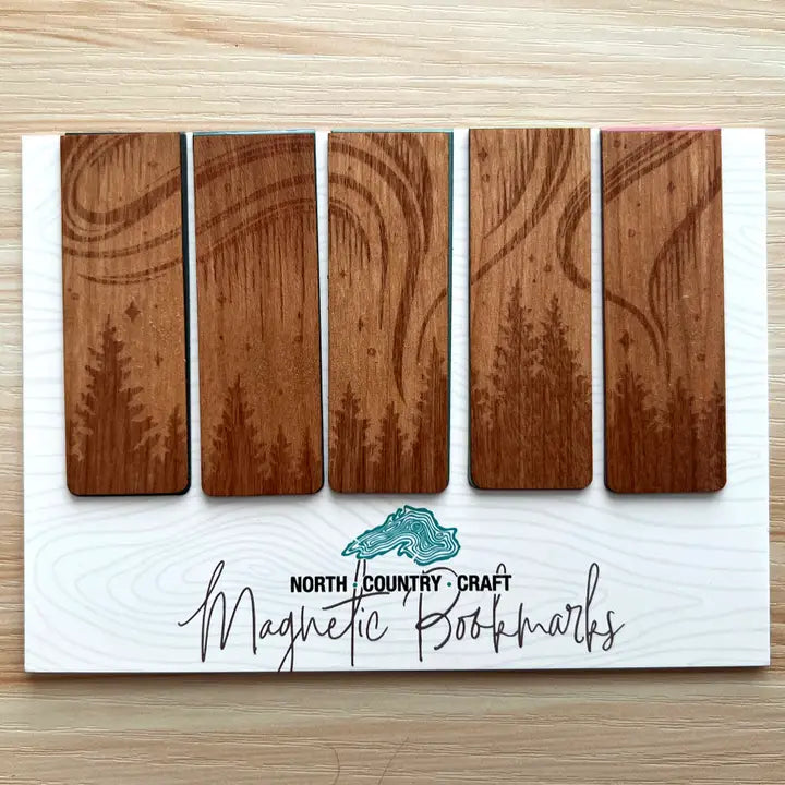 Aurora Magnetic Wood Bookmarks