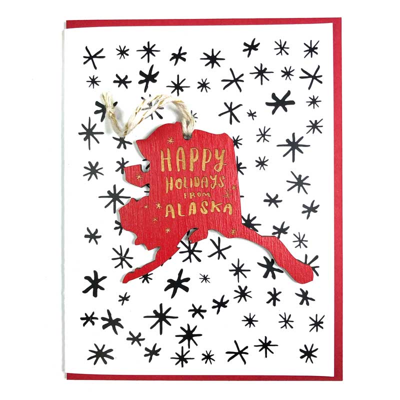 Snowmade Alaska Card with Ornament or Magnet
