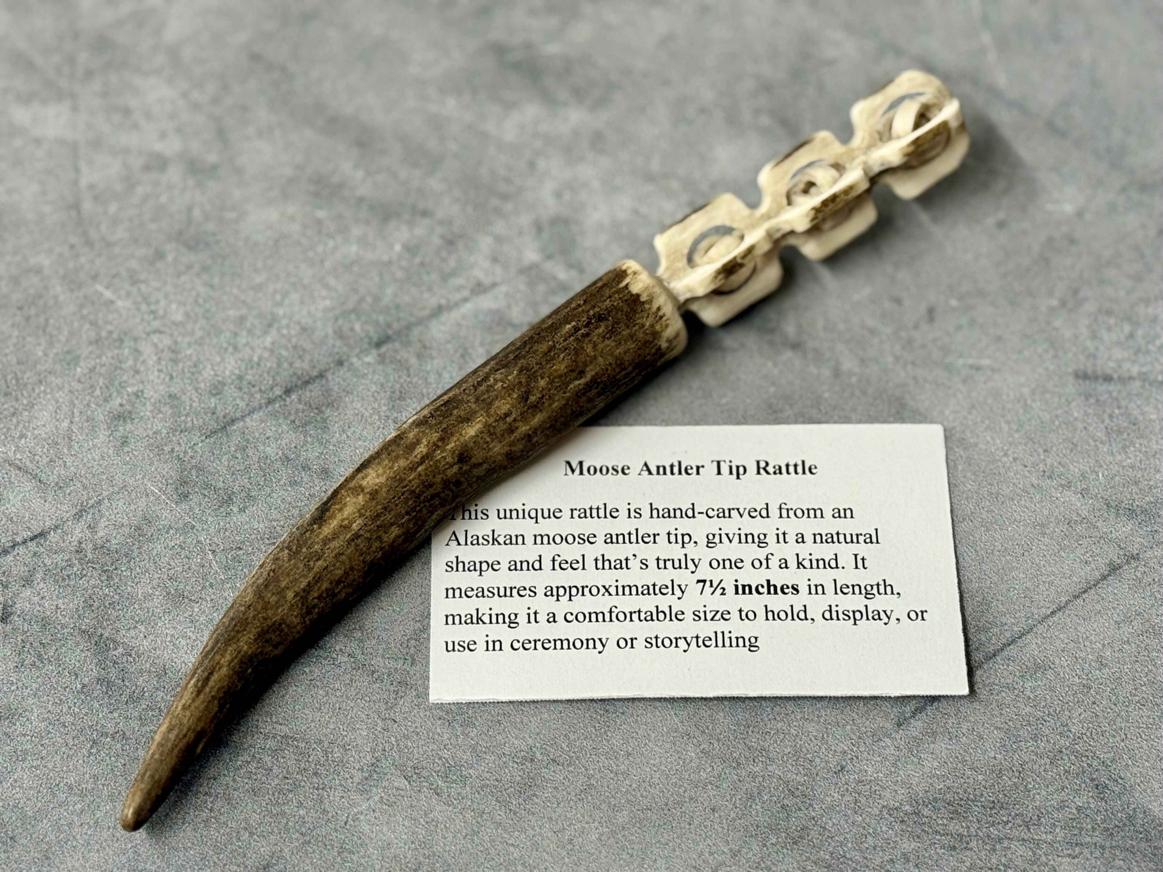 Hand Carved Moose Antler Rattle