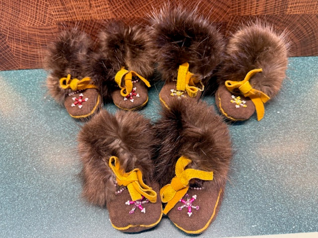 Fur Trimmed Baby Booties