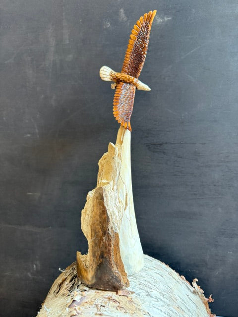 Eagle in Flight Mammoth Tusk Carving