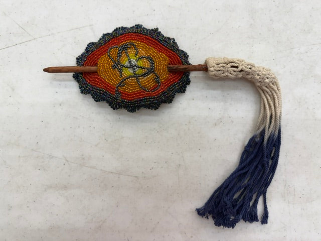Hand Beaded Hair Brooch