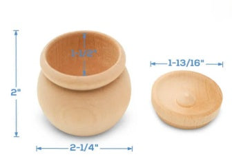 Wooden Round Trinket Box