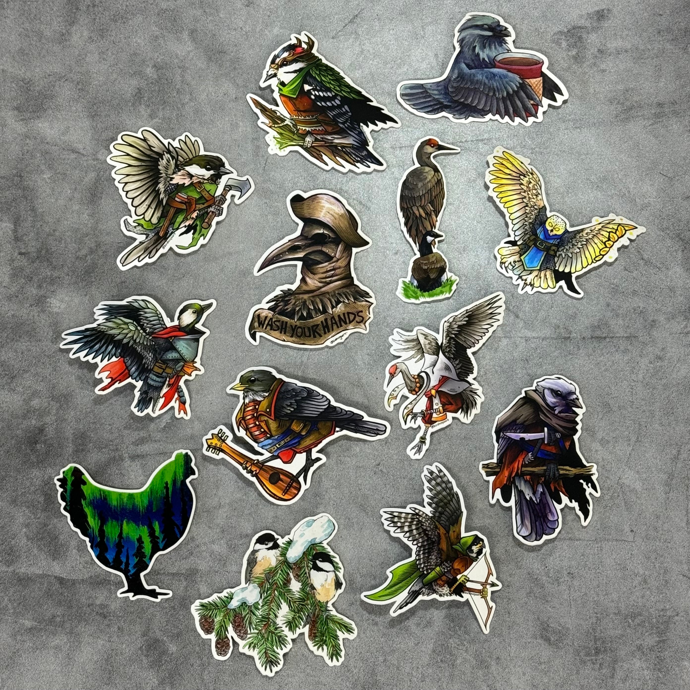 Bird Ninja Art Stickers