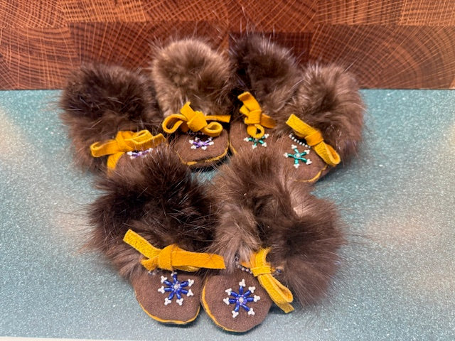 Fur Trimmed Baby Booties