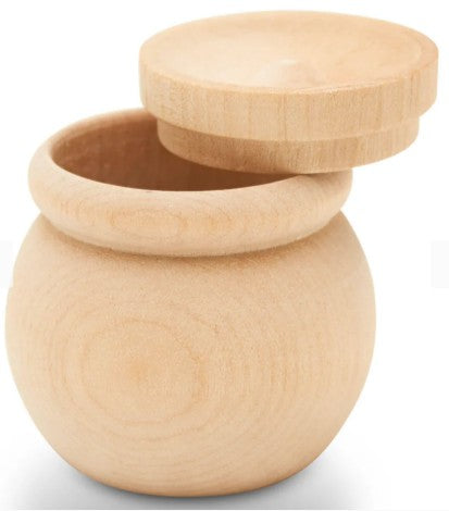 Wooden Round Trinket Box