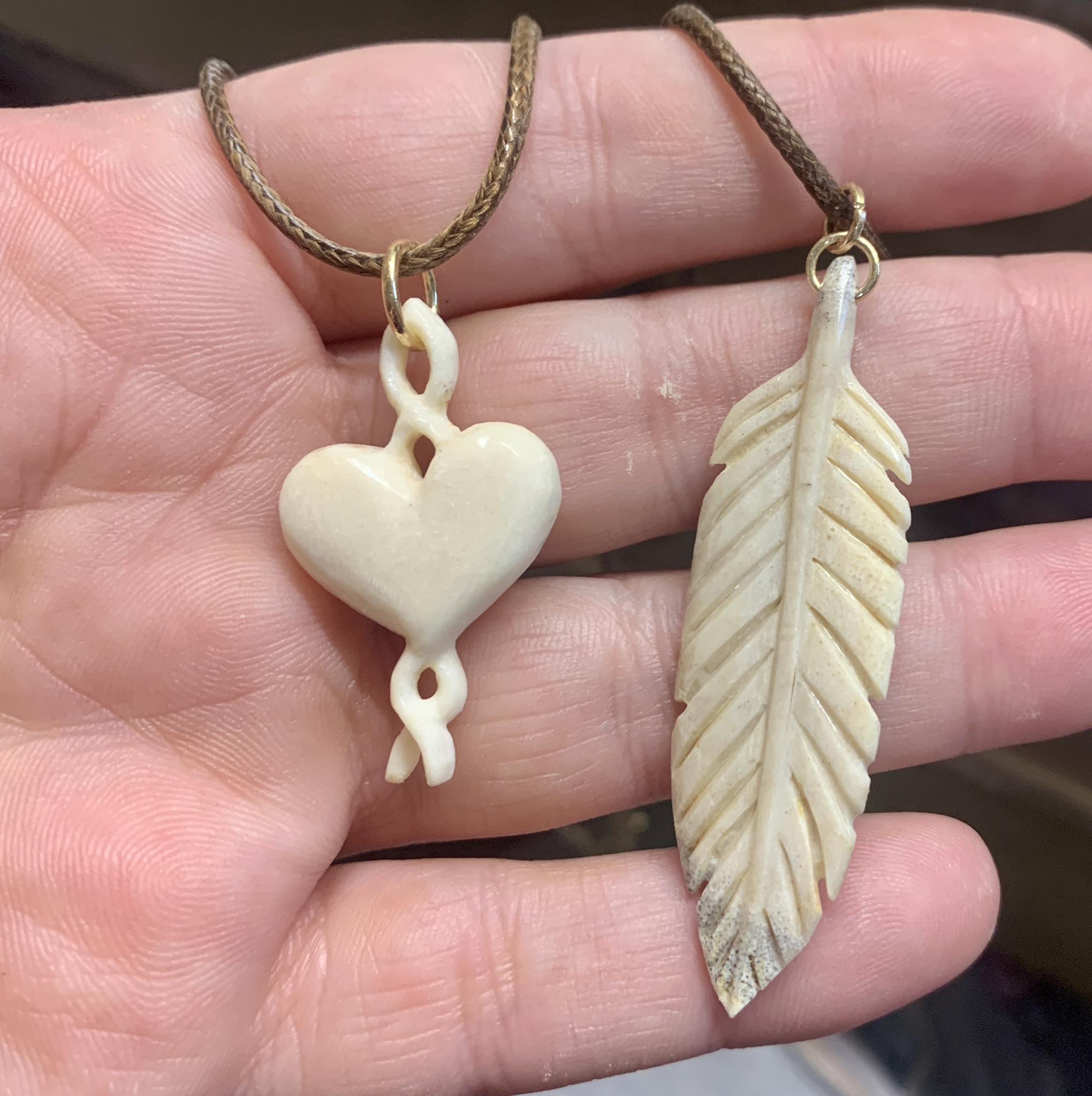 Moose Antler Carved Pendants