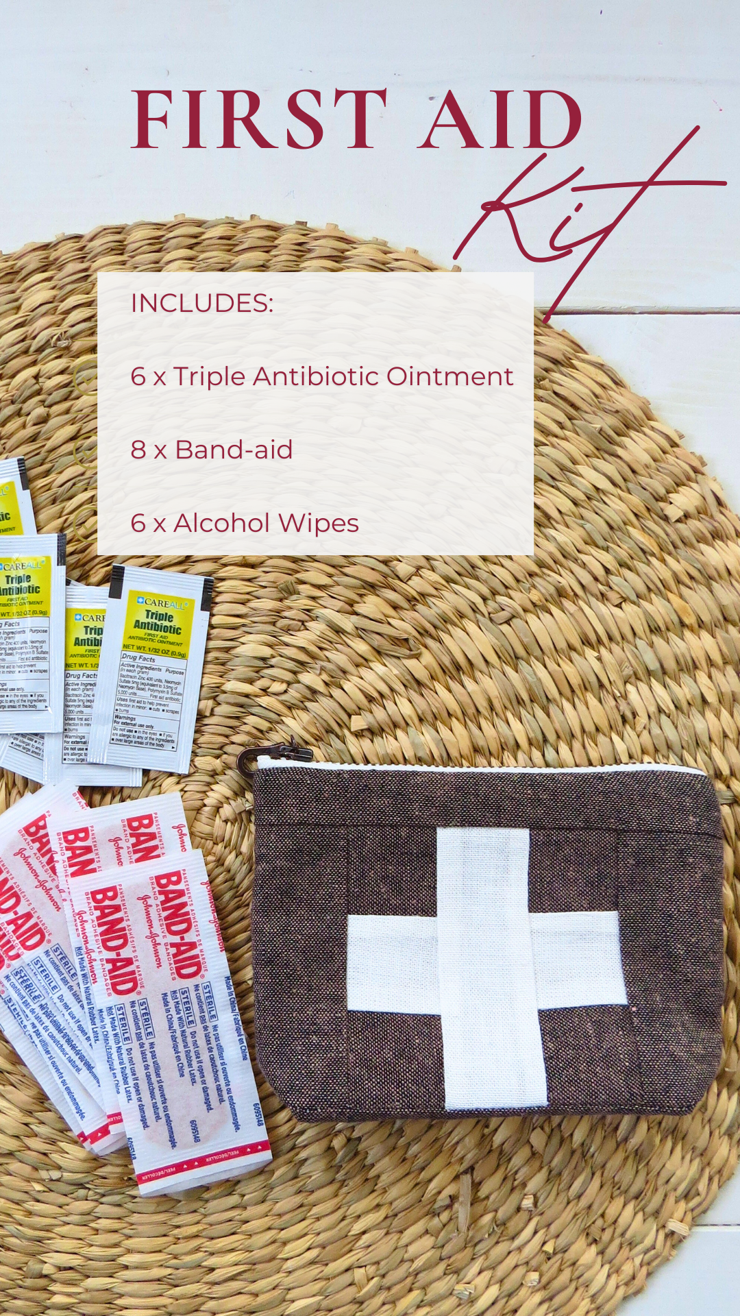 Compact First Aid Pouch – Handmade Medical Travel Kit