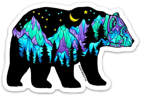 Alaska Wild & Free Giant Sticker