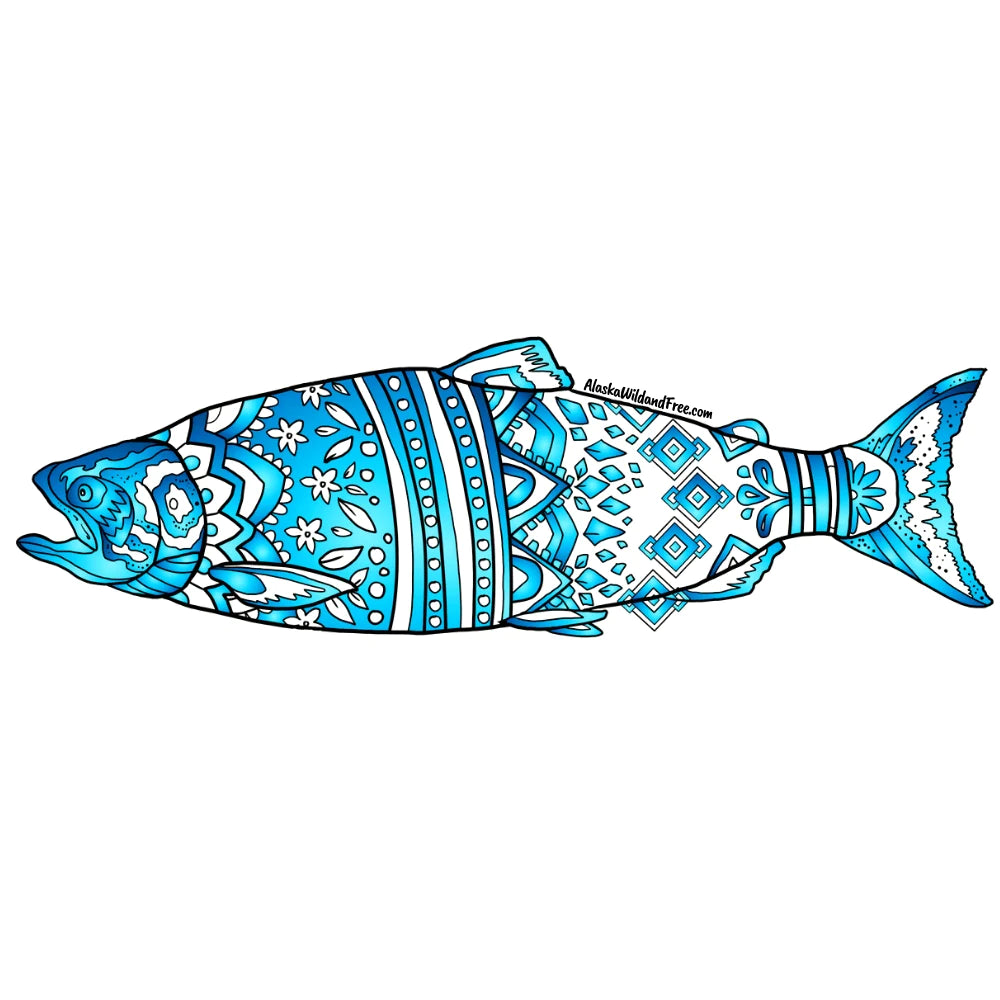 Assam Fish Sticker Alaska Wild & Free Large Sticker
