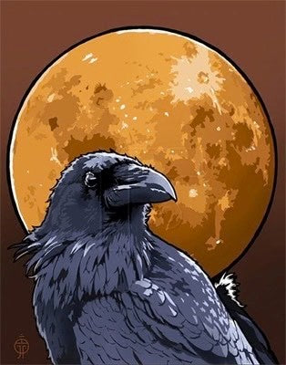 Wild Spruce Art Raven's Moon Rising print