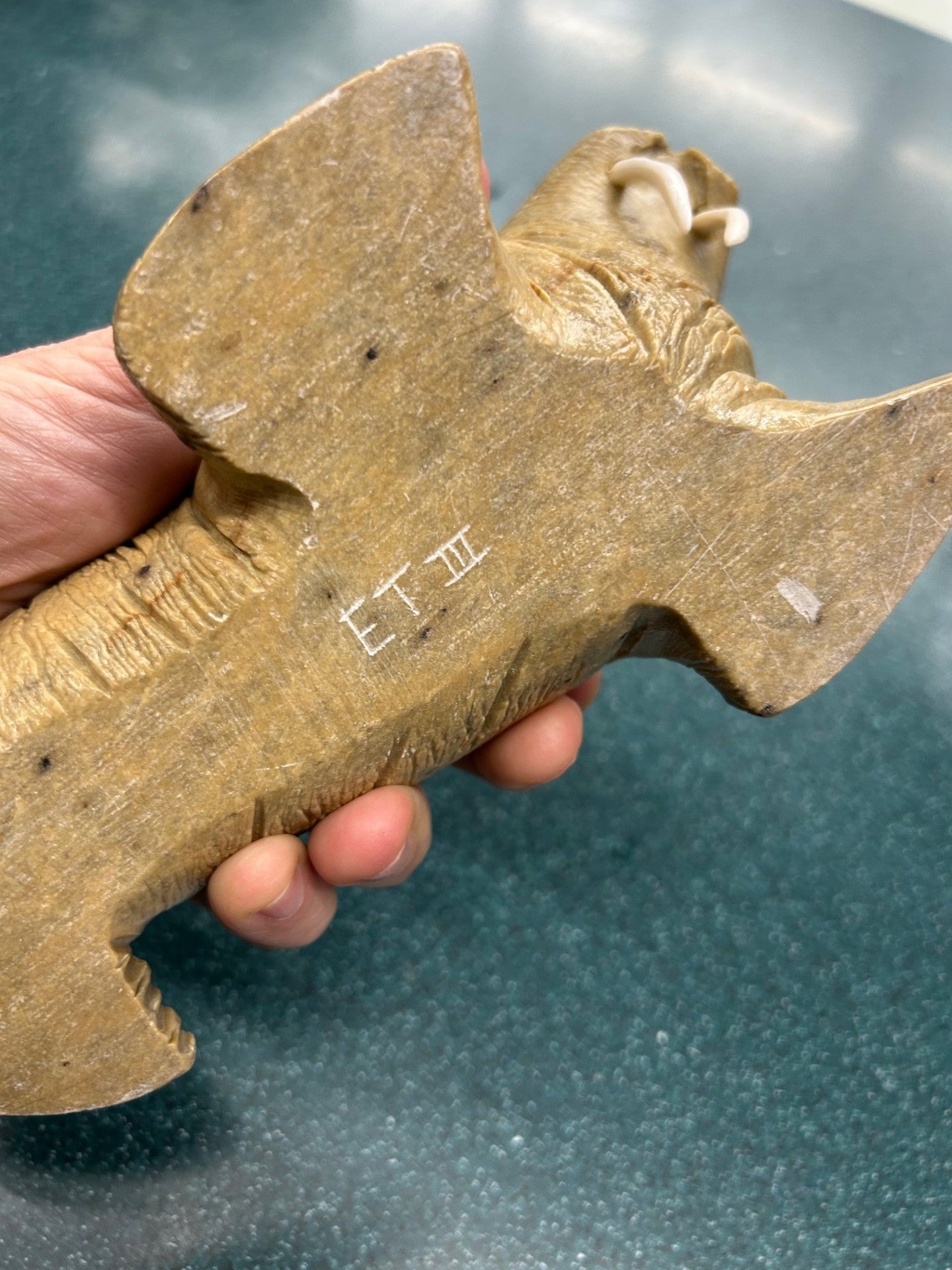 Soapstone Walrus Carving By Eric Tetpon lll