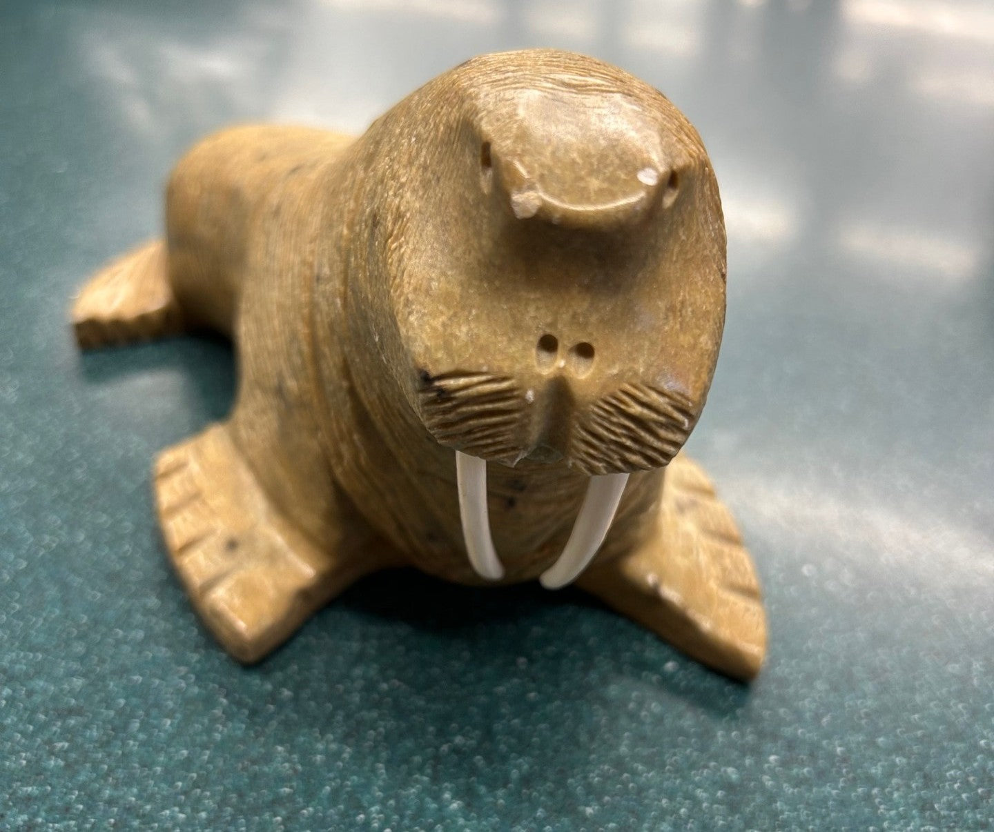 Soapstone Walrus Carving By Eric Tetpon lll