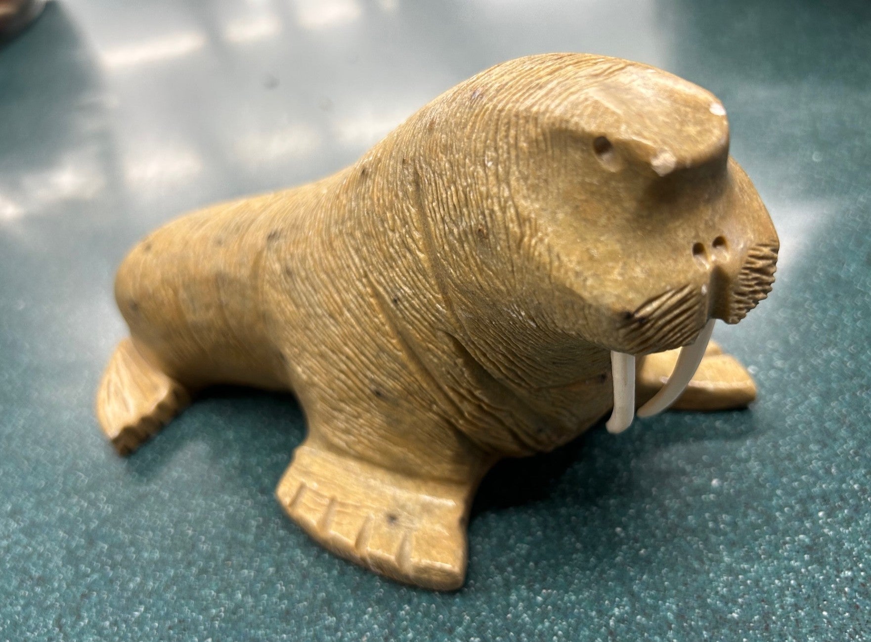 Soapstone Walrus Carving By Eric Tetpon lll