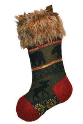 Wooded River Christmas Stocking