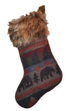 Wooded River Christmas Stocking