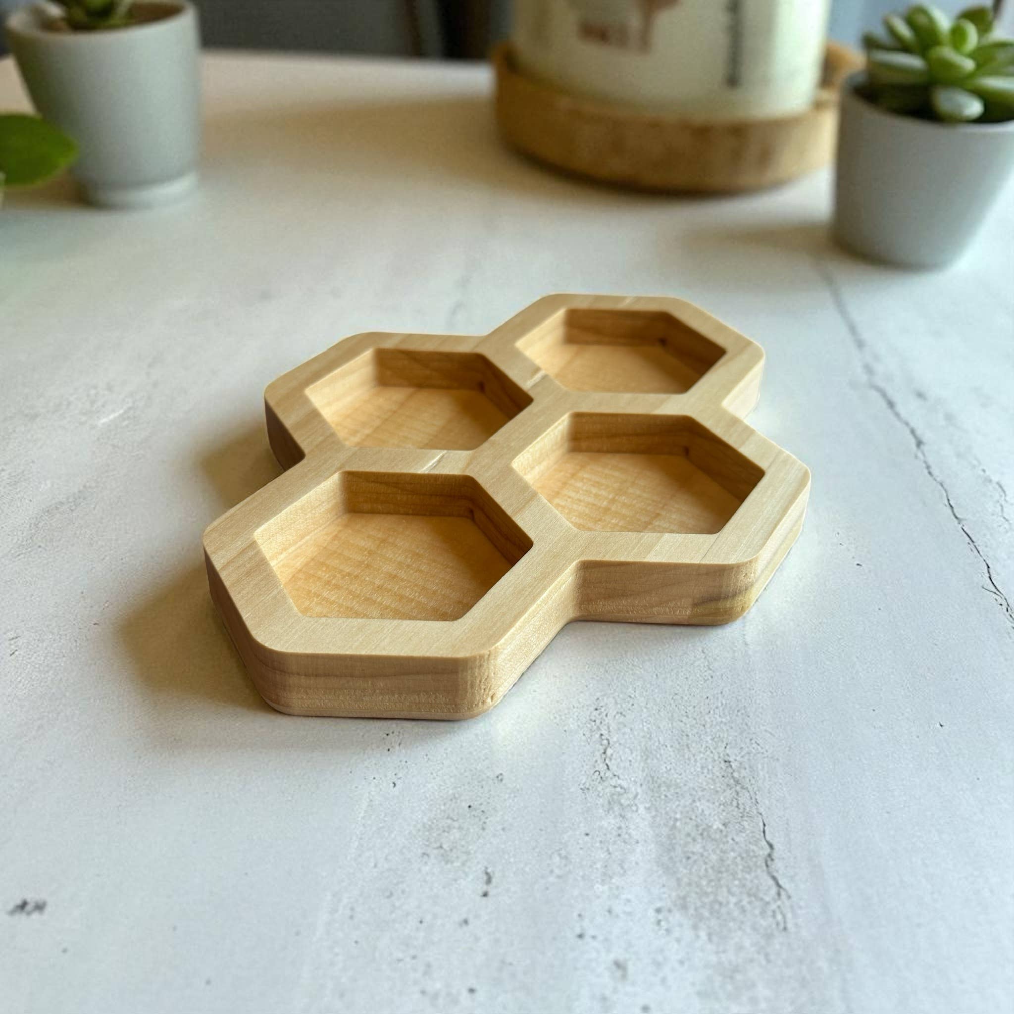 Honeycomb Jewelry Display Organizer, Whimsical Wood Tray
