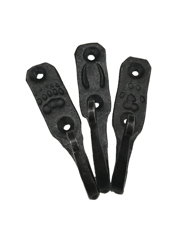 Hand-Forged Steel Animal Track Hooks