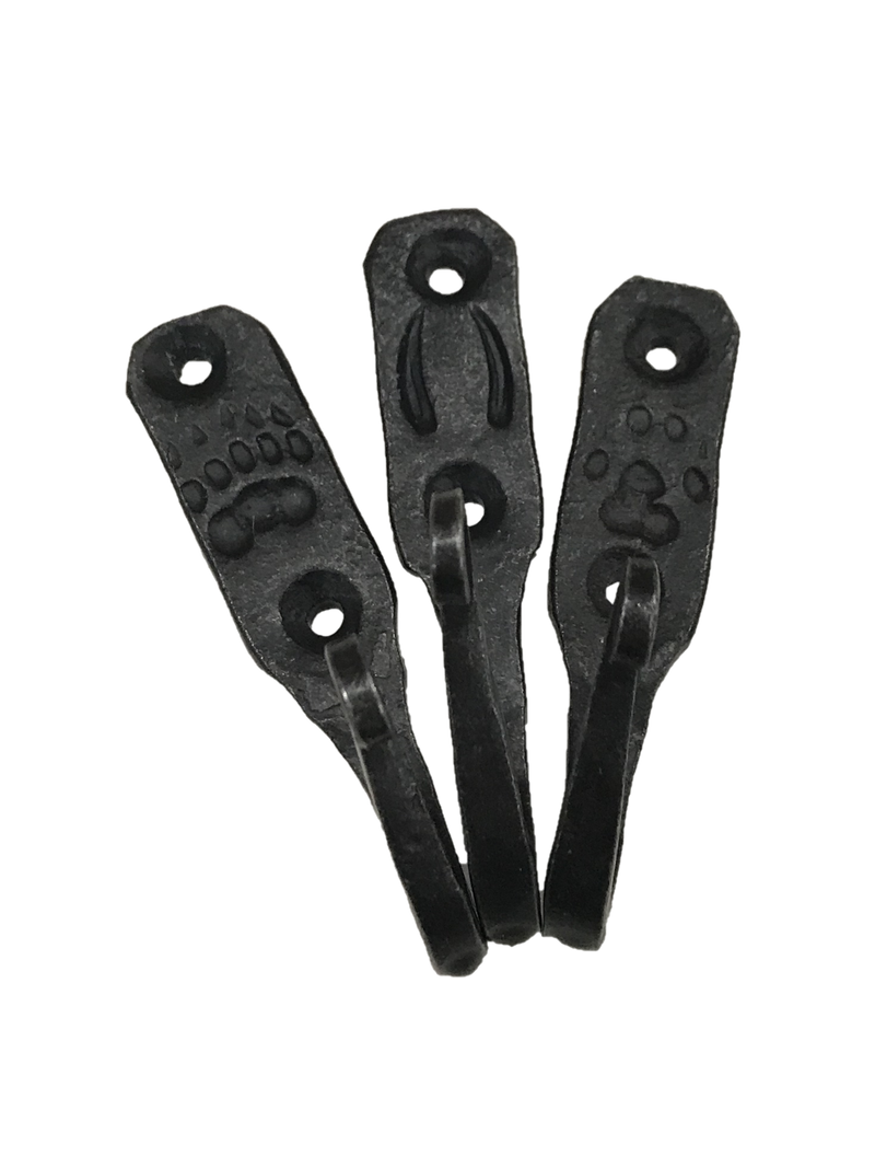 Hand-Forged Steel Animal Track Hooks