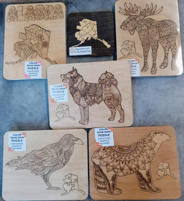 Wooden Coloring Puzzles
