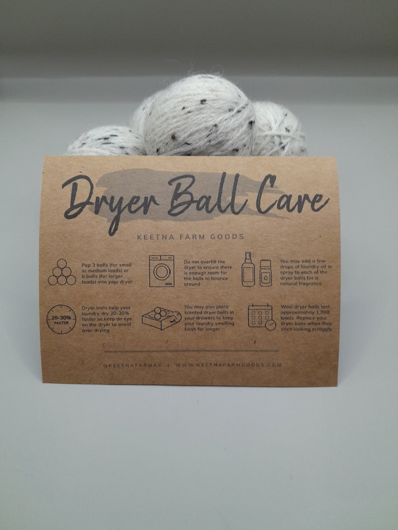 100% Wool Dryer Balls Set of 6