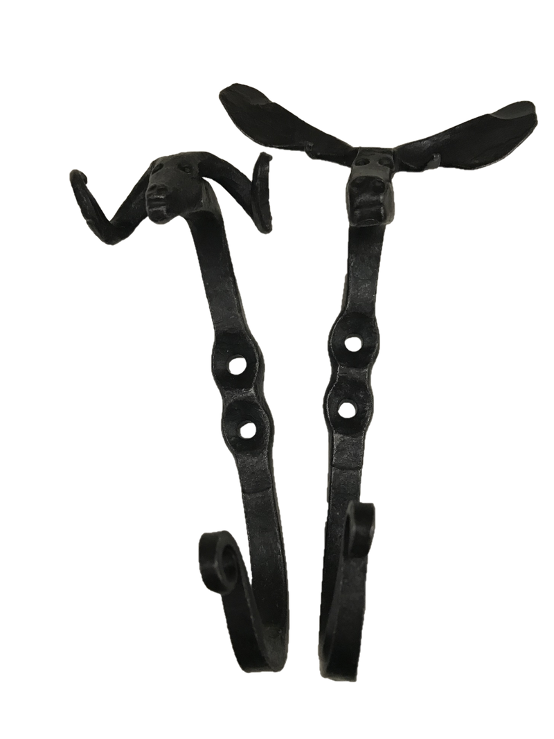 Hand-Forged Steel Animal Head Hooks