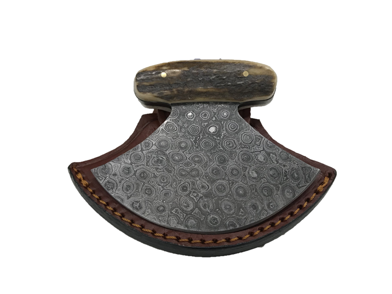 Mini Damascus Steel Antler Ulu