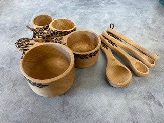 Handcrafted Wooden Measuring Cups & Spoons